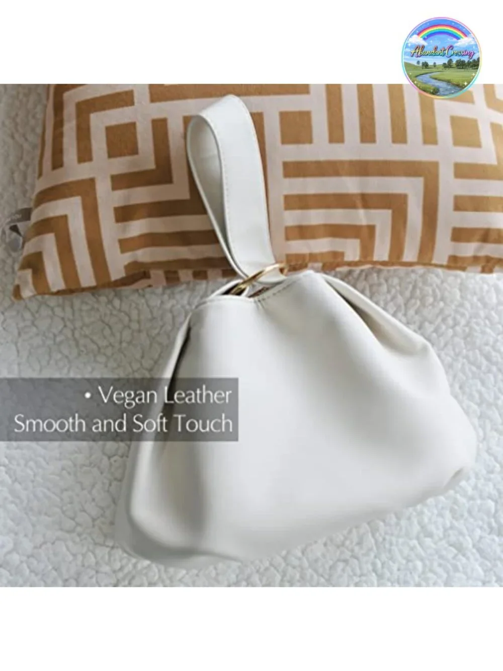 Vegan Leather Hobo Top Handle Bag Wristlet Clutch